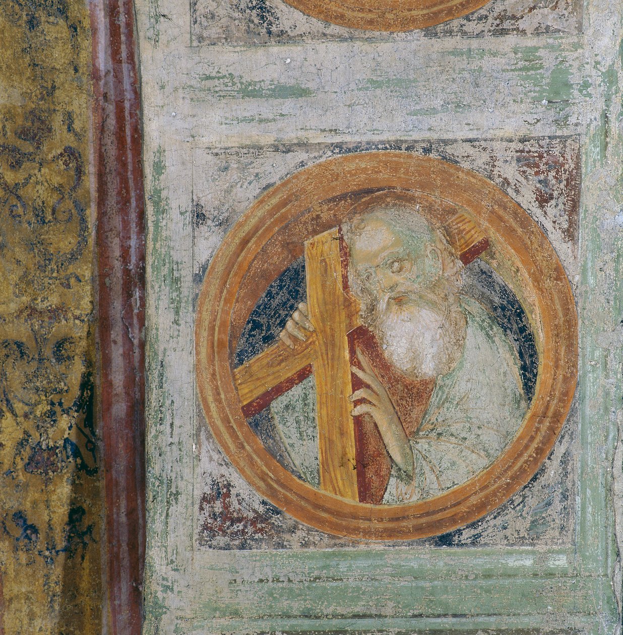 Férfi szent kereszttel, esetleg Szent András (freskó) alkotó: Italian School