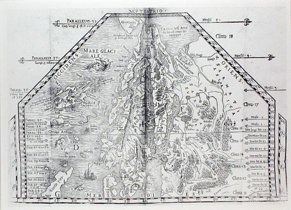 Skandinávia térképe, Olaus Magnus atlaszából alkotó: Italian School