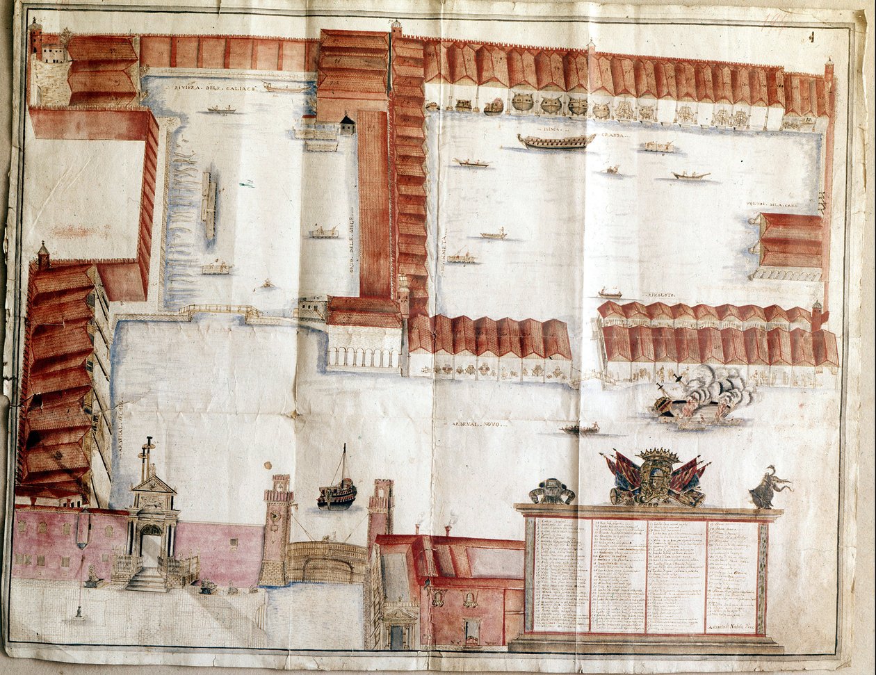 A Velencei Arzenál térképe 1580-ban. alkotó: Italian School