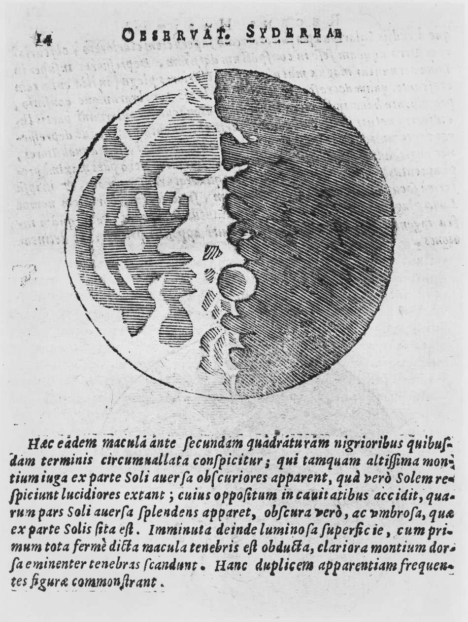 Holdtérkép, Galileo Galilei Sidereus Nuncius illusztrációja, 1610 alkotó: Italian School