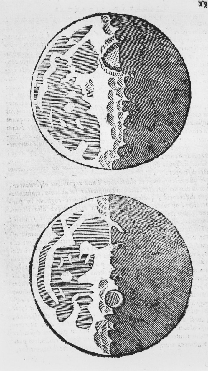 Holdtérképek, Galileo Galilei Sidereus Nuncius illusztrációja, 1610 alkotó: Italian School