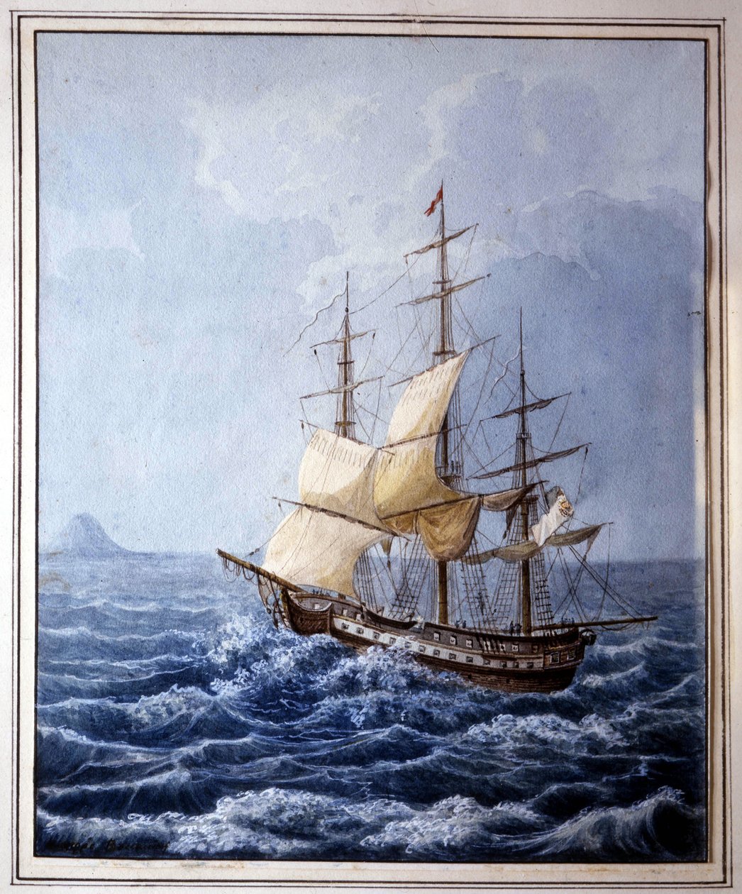 A pármai Marie Louise egy vitorlás fedélzetén, amely 1824. július 10-én Nápolyba vitte, B. Boccaccio festménye. A pármai Glauco Lombardi múzeum alkotó: Italian School