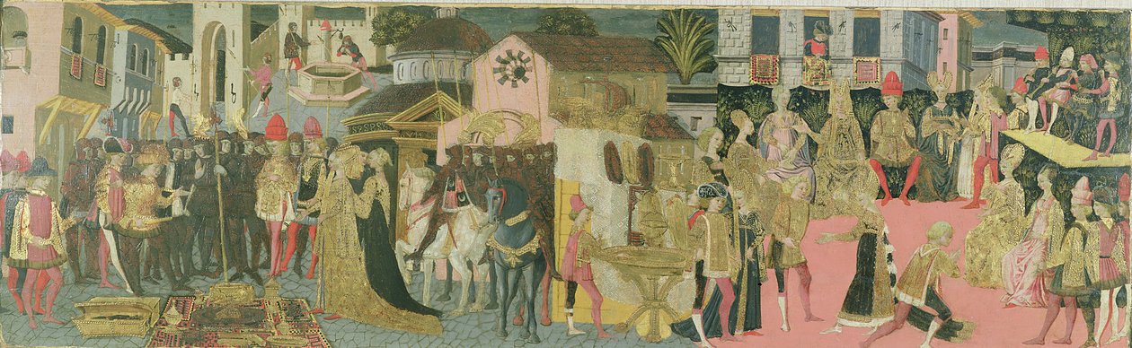 Házassági szertartás cassone-táblára festve, Firenzei Iskola, 1430 körül alkotó: Italian School