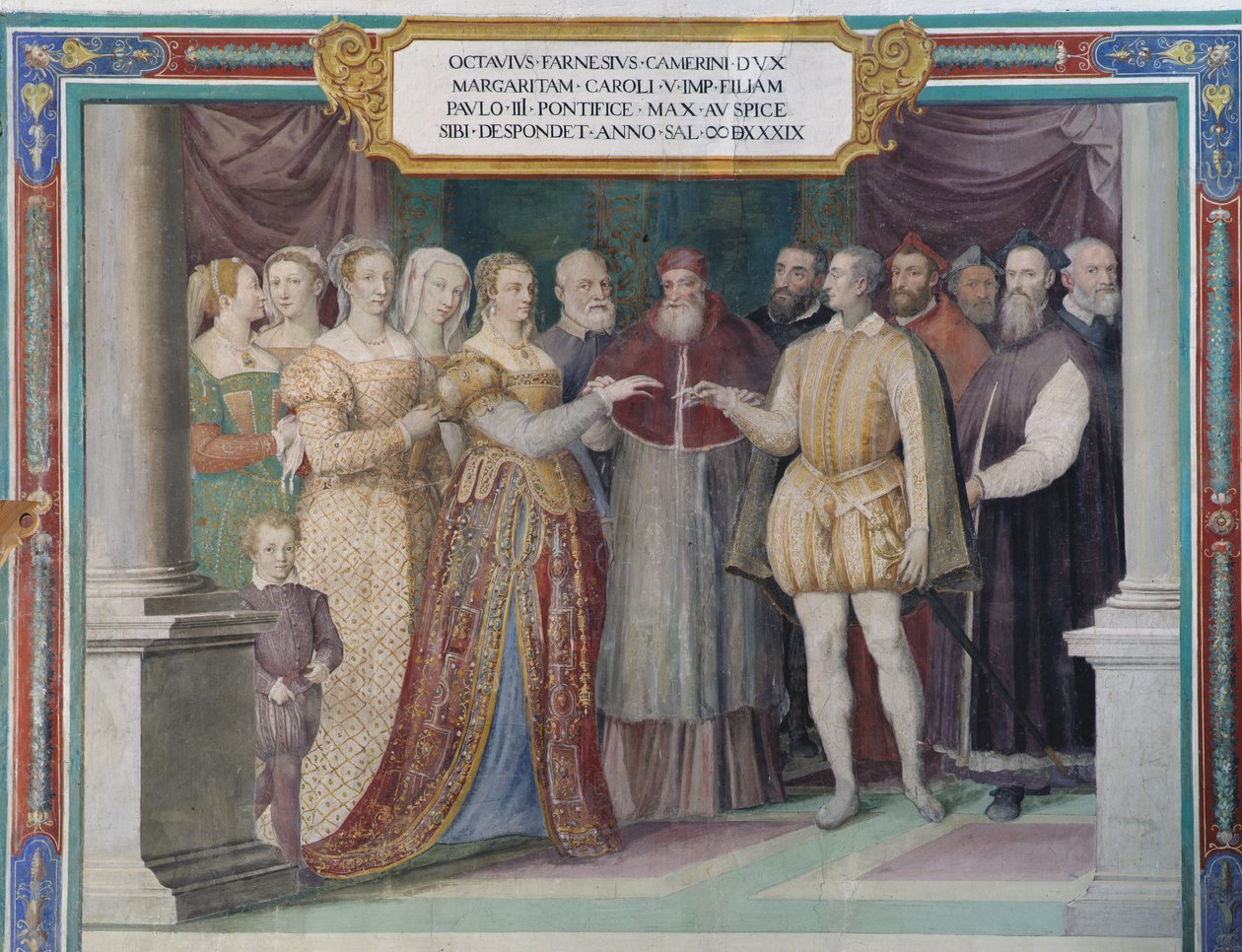 Ottavio Farnese és Osztrák Margit, V. Károly lánya, III. Farnese Pál pápa házassága alkotó: Italian School