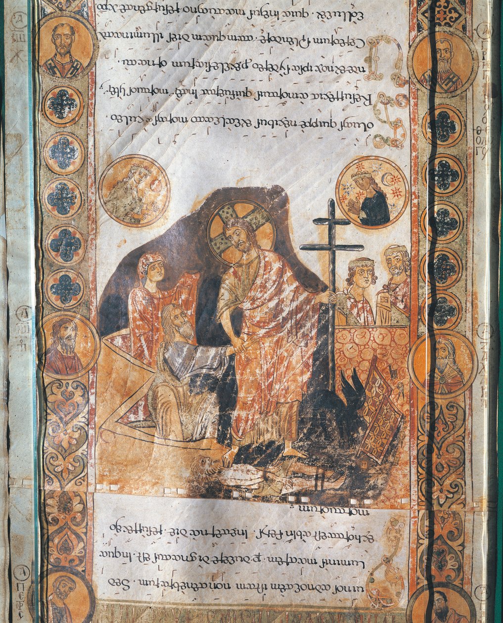 Jézus Krisztus feltámadását ábrázoló miniatűr Exultet I (pergamen) alkotó: Italian School
