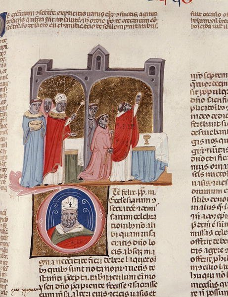 Kisasszony. 183, f.312r: A felszentelésről, miniatűr a „Dekrétumok John Andrew Lawrence apparátusával” c. alkotó: Italian School