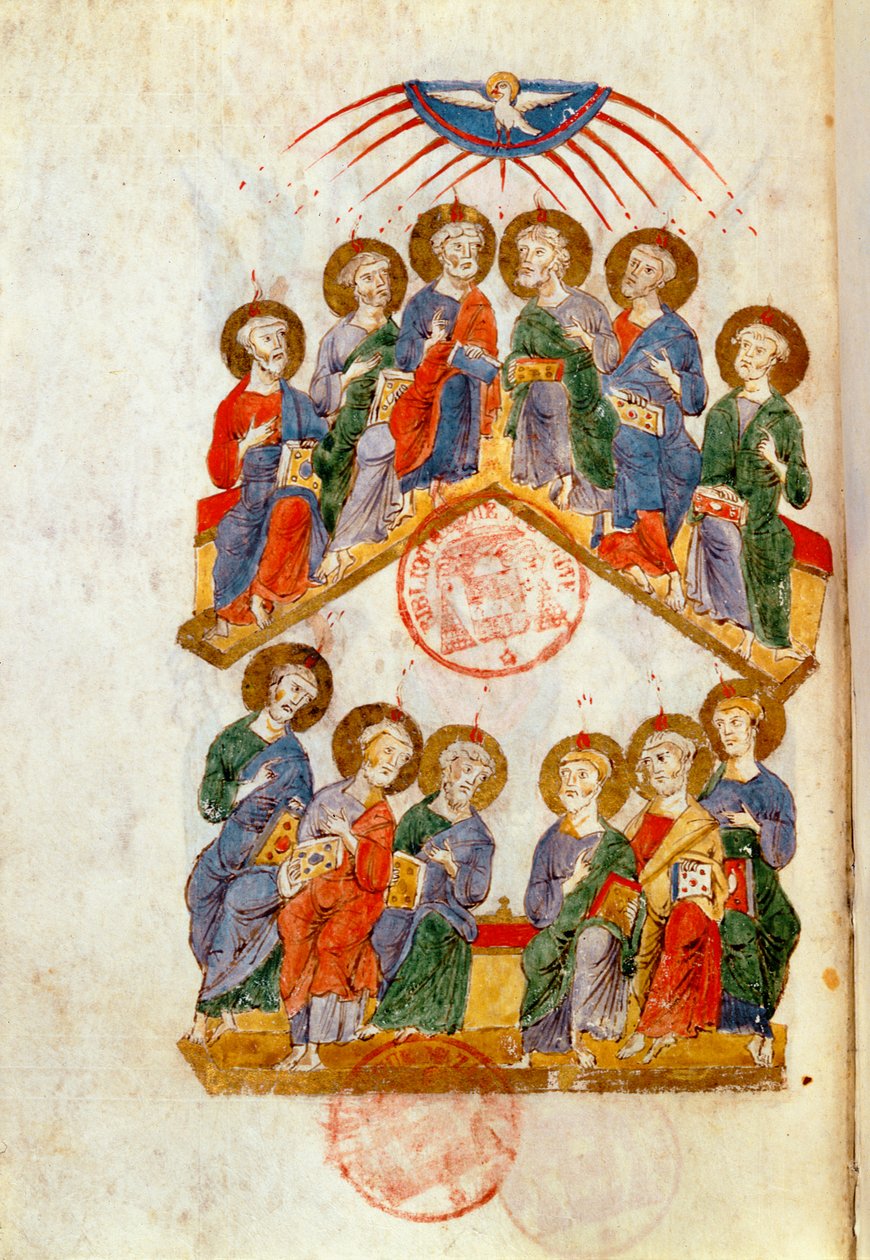Ms 364 Pünkösd, a Monte Cassino Breviáriumból alkotó: Italian School