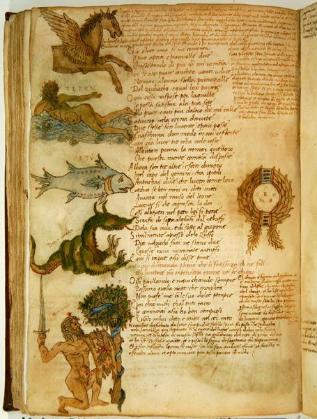 Ms Ital 483 P.4.7 f.159v Csillagképek, a „Dittamondo”-ból, Fazio degli Uberti (vellum) alkotó: Italian School