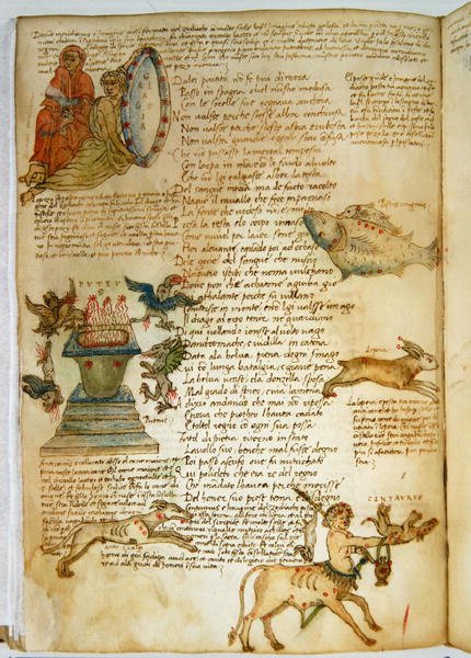 Ms Ital 483 P.4.7 f.162v Csillagképek, a „Dittamondo”-ból, Fazio degli Uberti (vellum) alkotó: Italian School
