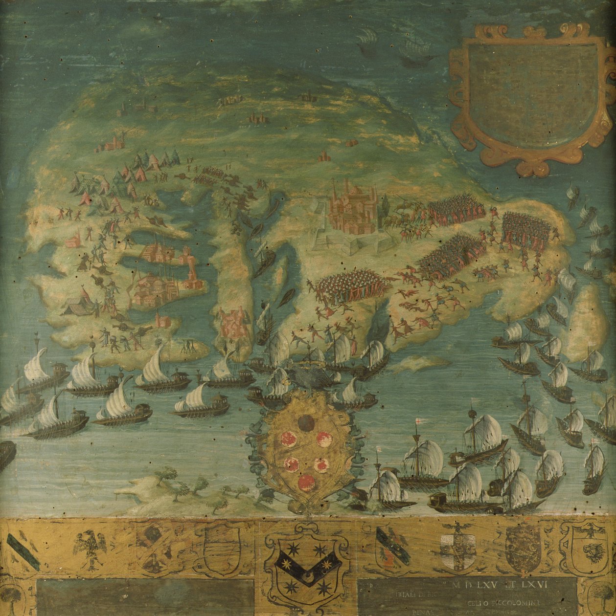 Don Garcia de Toledo haditengerészeti győzelme Máltán (Biccherna), 1565 alkotó: Italian School