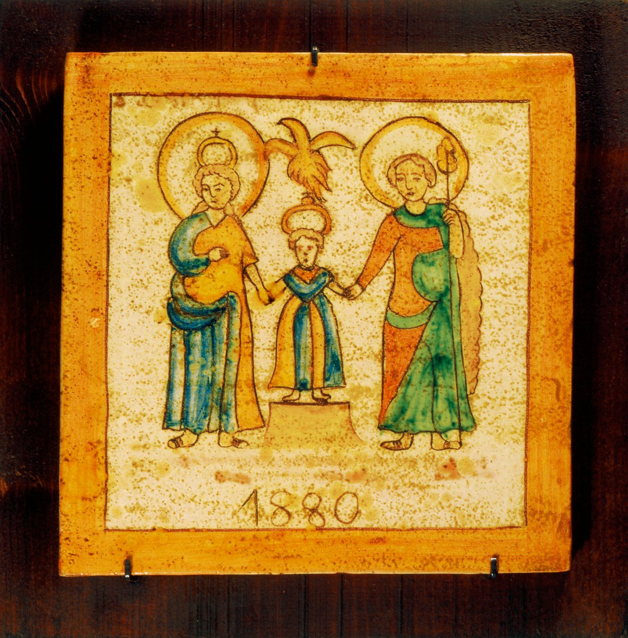 Tizenkilencedik századi stílusú emléktárgy, kerámia, Alessi manufaktúra, Caltagirone, Szicília, Olaszország, 20. század alkotó: Italian School