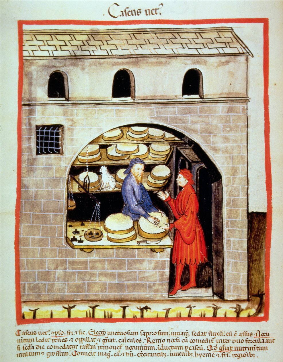 Nova 2644 fol.60v Tacuinum Sanitatis érett sajtja alkotó: Italian School