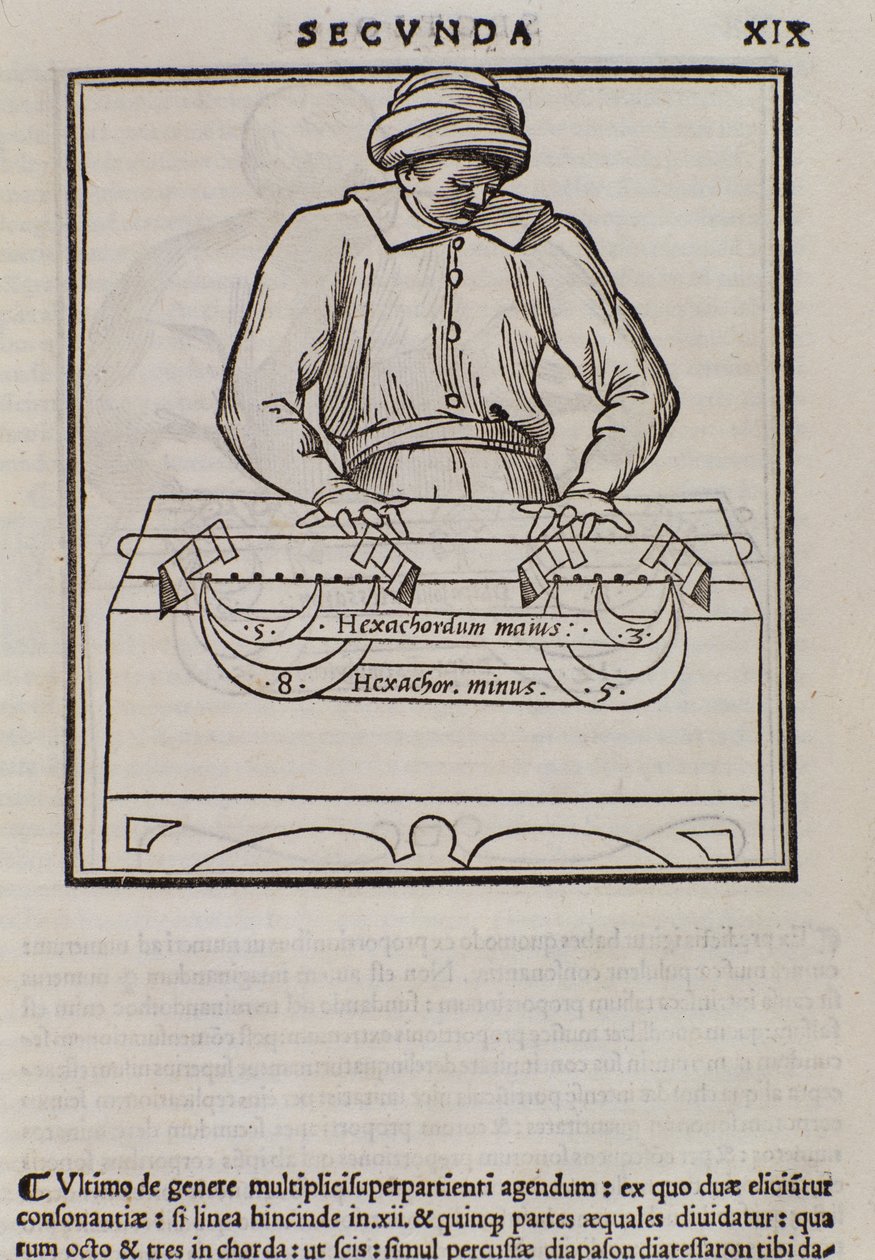 Oldal a Musica theoricából, Lodovico Fogliani (1475?-1542) (vagy Ludovico Foliani) zeneteoretikustól alkotó: Italian School