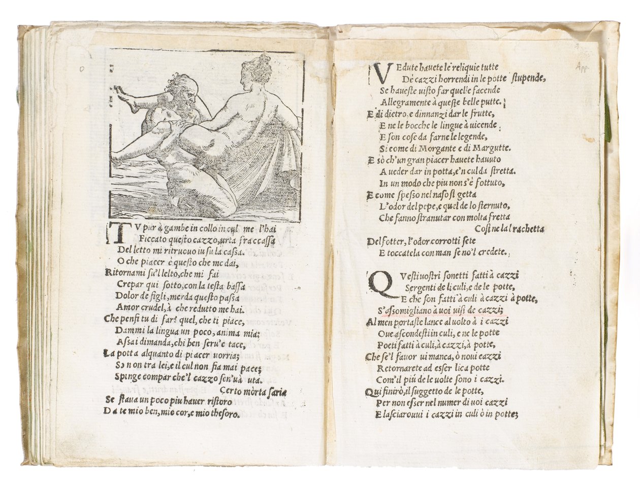 Oldal a Pietro Aretino "Sonetti Lussuriosi"-ból, Giulio Romano illusztrálta és Marcantonio Raimondi metszet, Velence, 1527 körül (nyomtatás és fametszet) alkotó: Italian School
