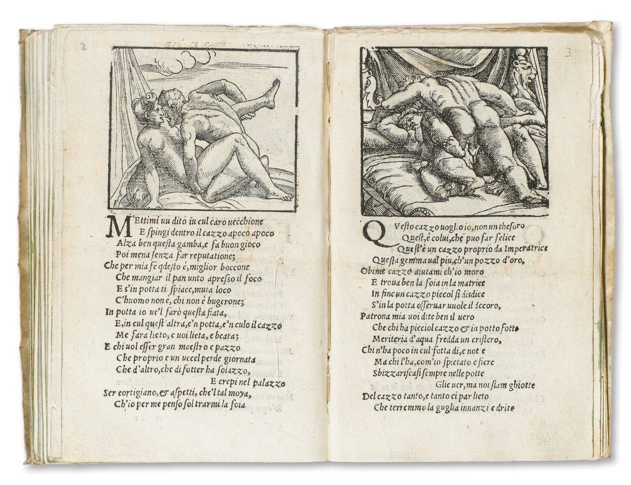 Oldal a Pietro Aretino "Sonetti Lussuriosi"-ból, Giulio Romano illusztrálta és Marcantonio Raimondi metszet, Velence, 1527 körül (nyomtatás és fametszet) alkotó: Italian School