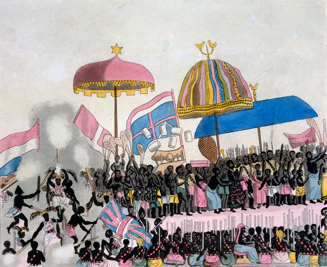 Panorámás kilátás a Yam Customra, a Costumi dei-ből, Giulio Ferrario, 1820-30-as évek alkotó: Italian School