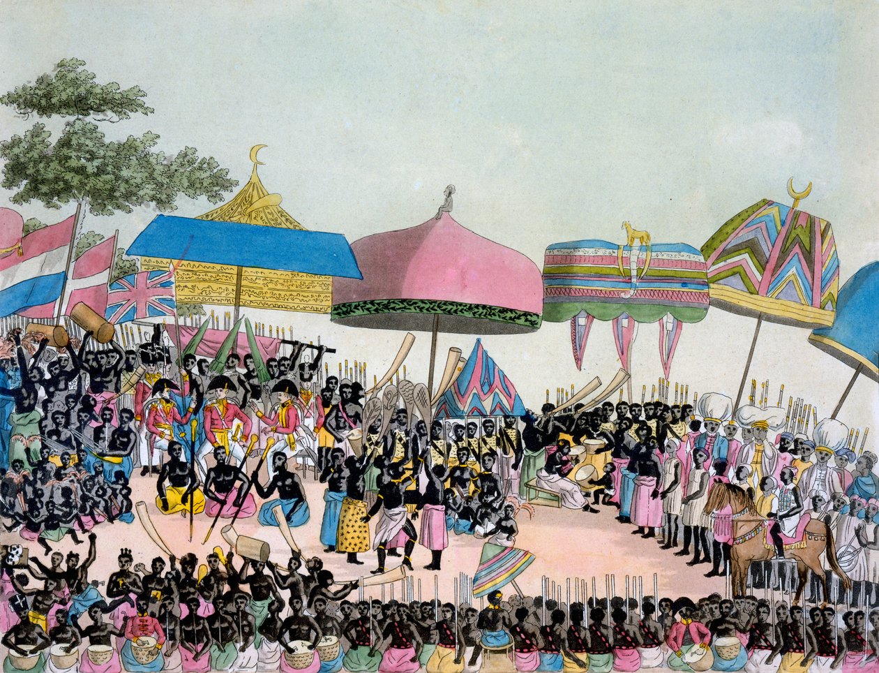 Panorámás kilátás a Yam Customra, a Costumi dei-ből, Giulio Ferrario, 1820-30-as évek alkotó: Italian School