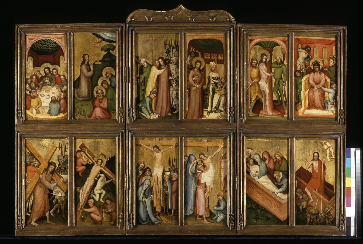 Krisztus szenvedélye, 1400 körül (tempera és arany fán) alkotó: Italian School
