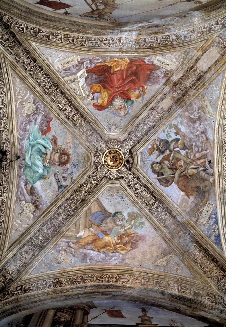 Ádám, Ábrahám, Jákob és Noé pátriárkák. 14. század, freskó alkotó: Italian School