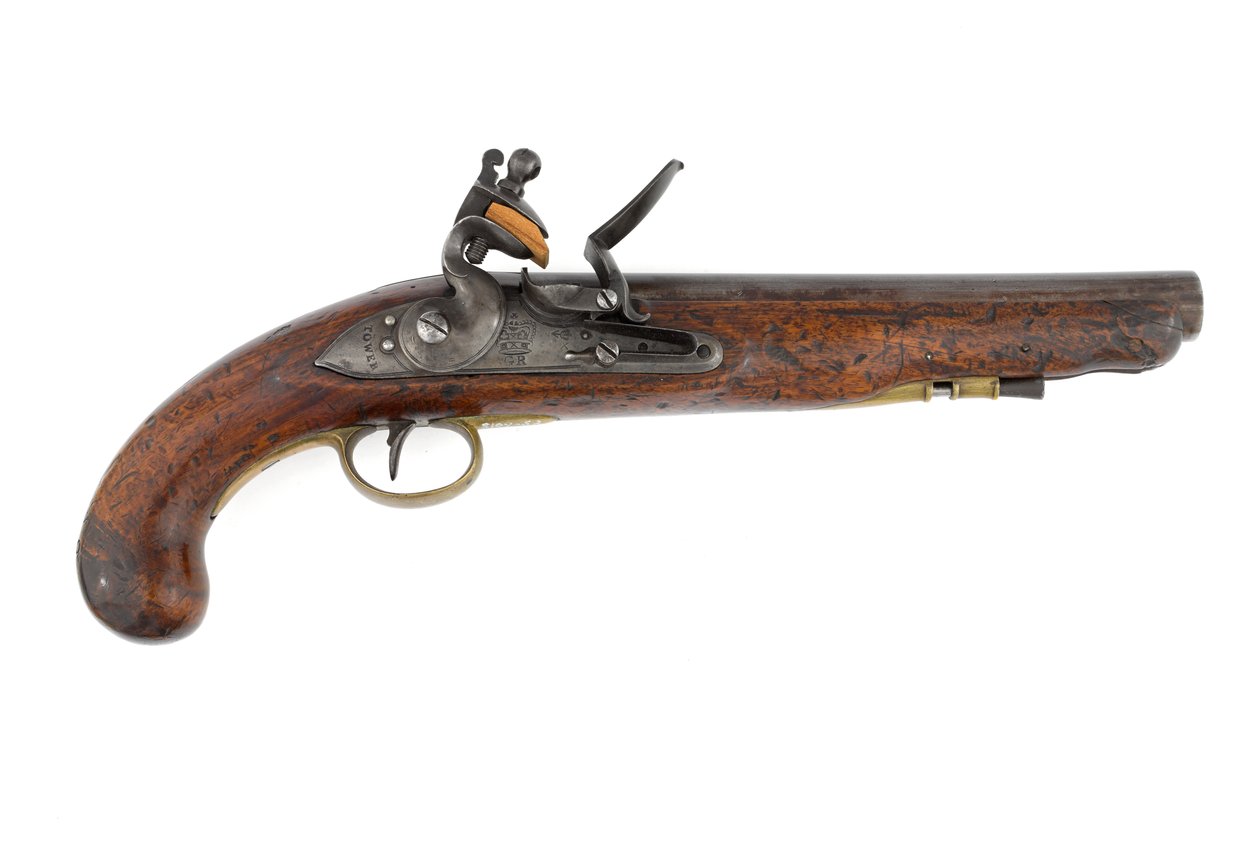 1796-os mintájú kovaköves pisztoly nehéz dragonyosokhoz, variáció ramrod csővel és Ordnance mintás zárral, 1800 körül (pisztoly, kovakő, minta 1796 nehéz dragonyos) alkotó: Italian School
