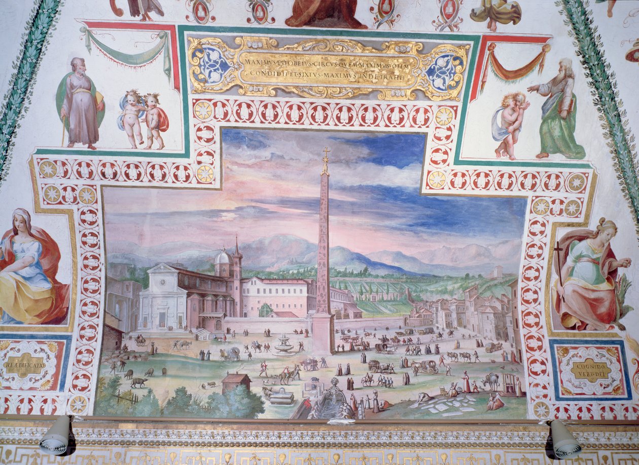 Piazza del Popolo, V. Sixtus pápa uralkodása alatt alkotó: Italian School