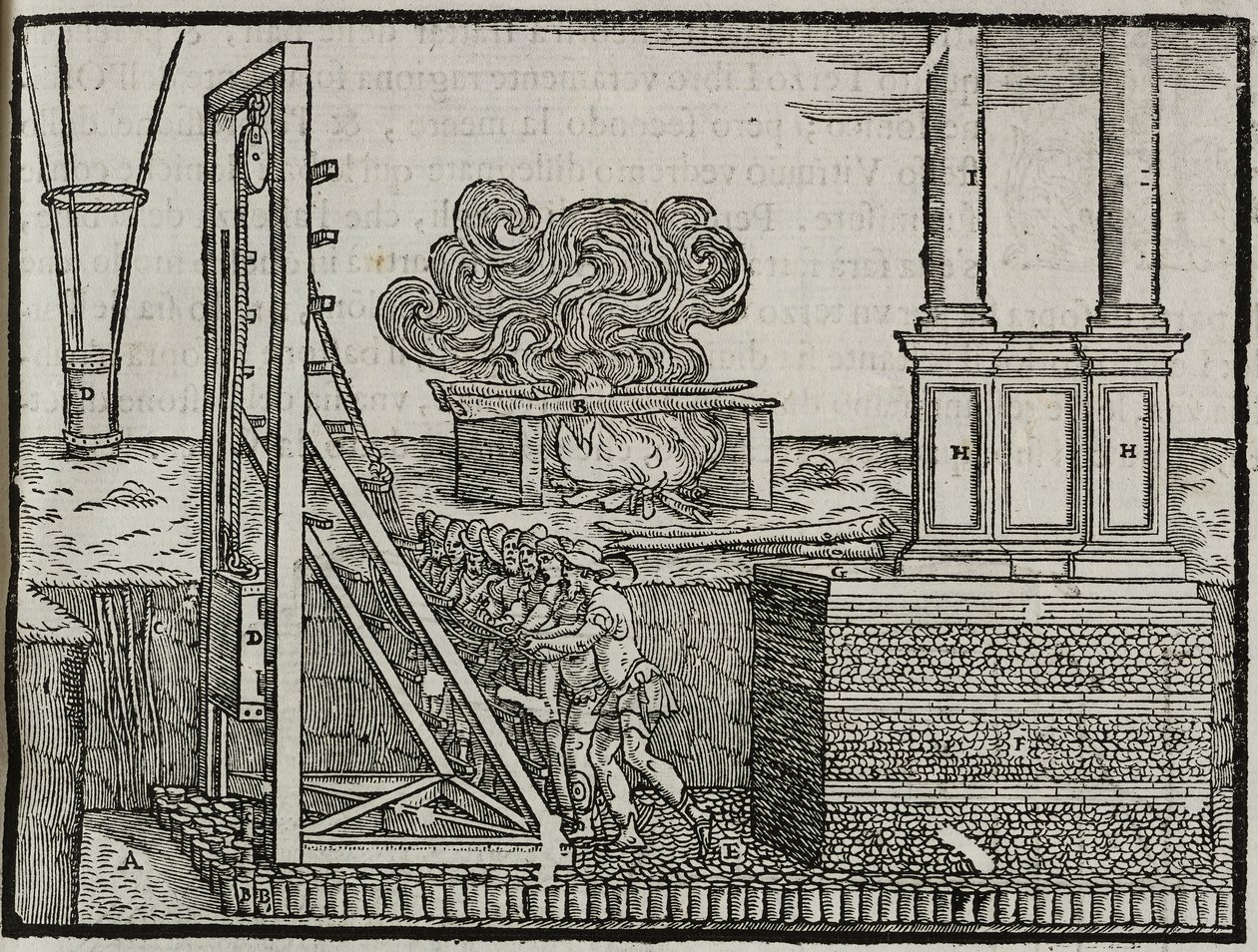 Cölöpök, Giovanni Antonio Rusconi „Az építészet tíz könyve Vitruvius tanai szerint” című könyvéből, Nicolini, Velence alkotó: Italian School