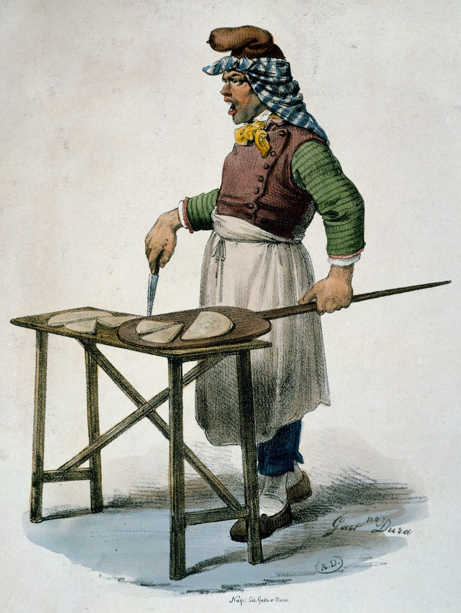 Pizzafőző, kb 1820, metszet, Olaszország alkotó: Italian School