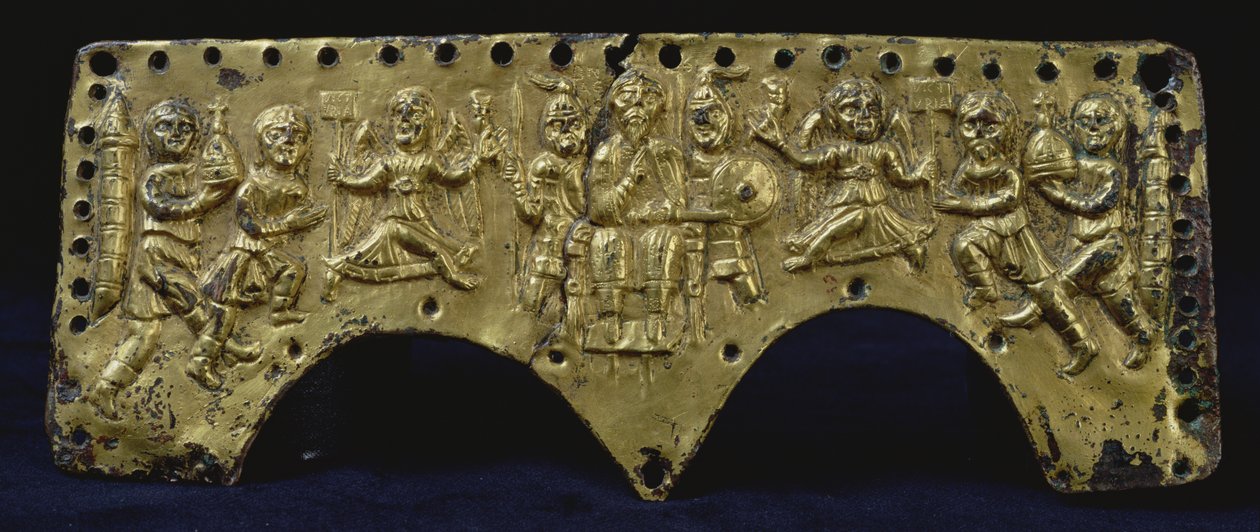 Emléktábla Agilulf sisakjáról (bronz) alkotó: Italian School