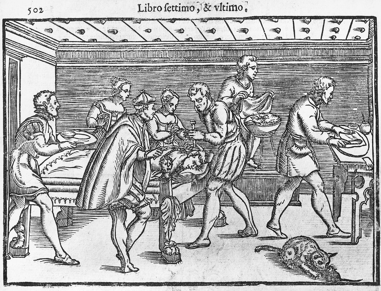 A koponya trepanálását ábrázoló tábla alkotó: Italian School