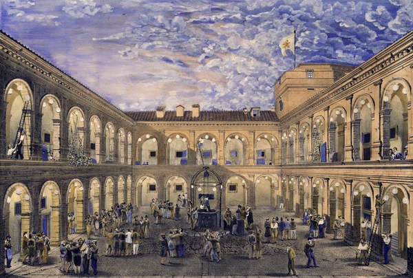 A Civita Castellana-erőd politikai foglyai 1846. június 21-én este amnesztiát adtak IX. Pius pápa megkoronázása alkalmából alkotó: Italian School
