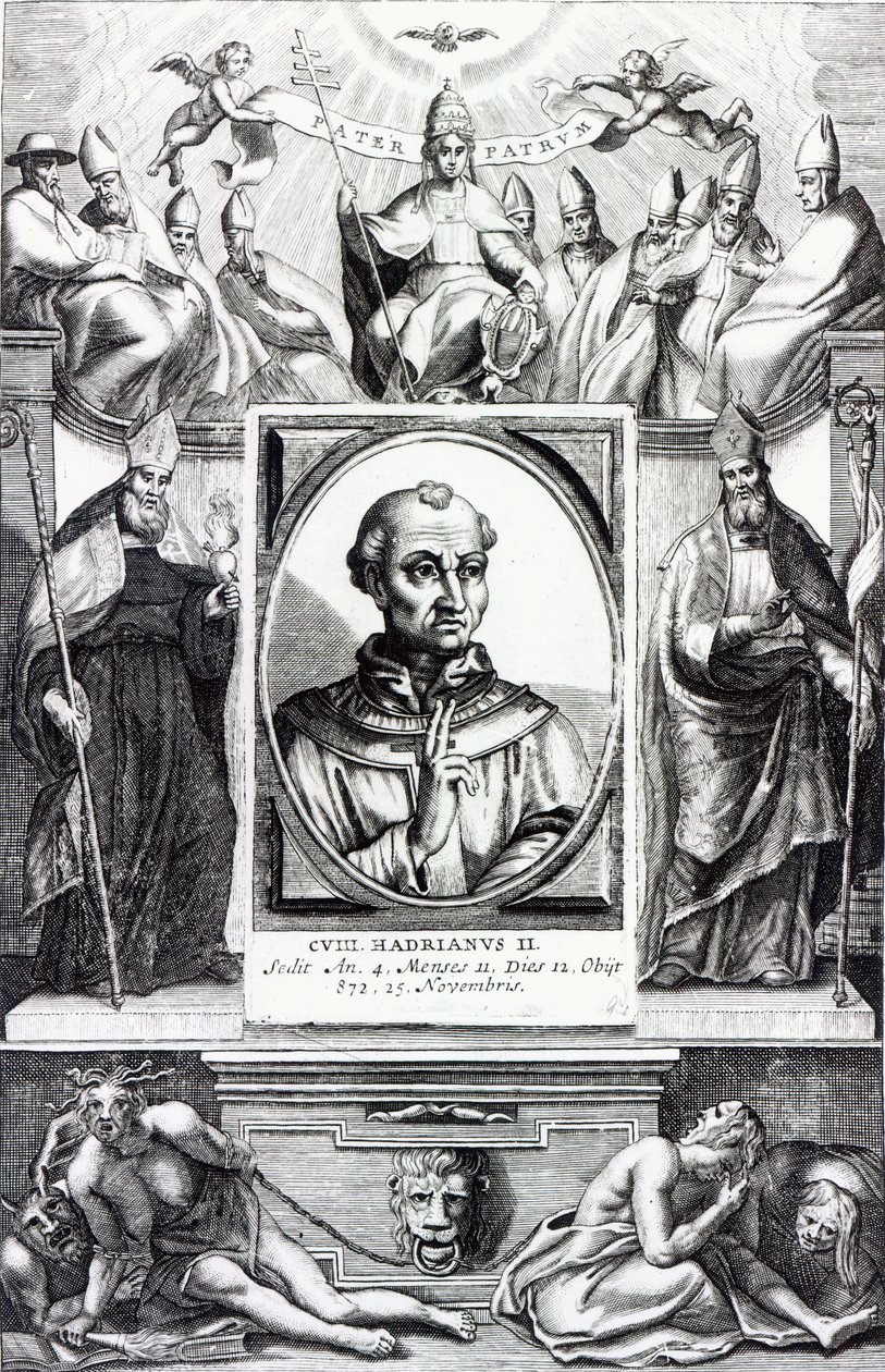 Hadrianus pápa II (metszet) alkotó: Italian School