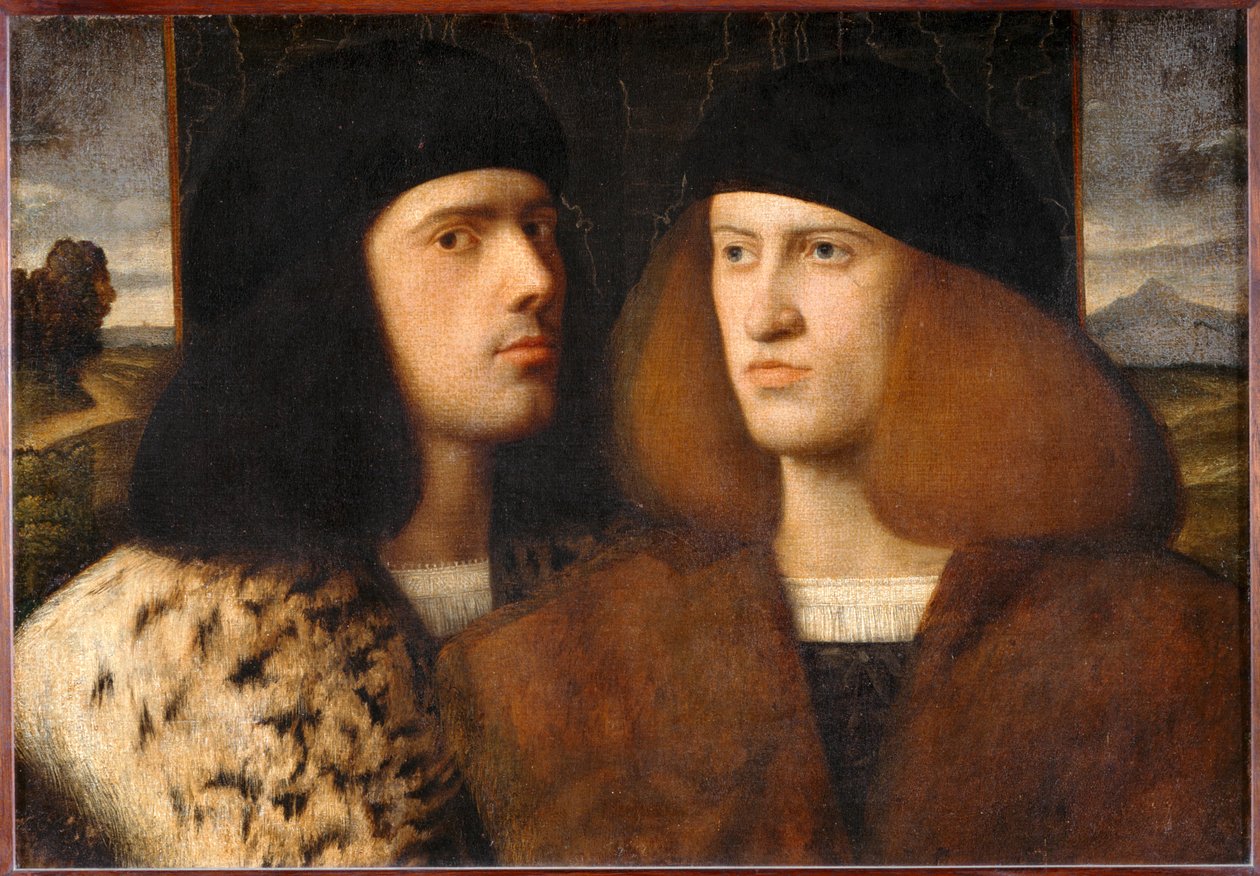 Portrait de de deux jeunes hommes - Két fiatalember portréja ... alkotó: Italian School