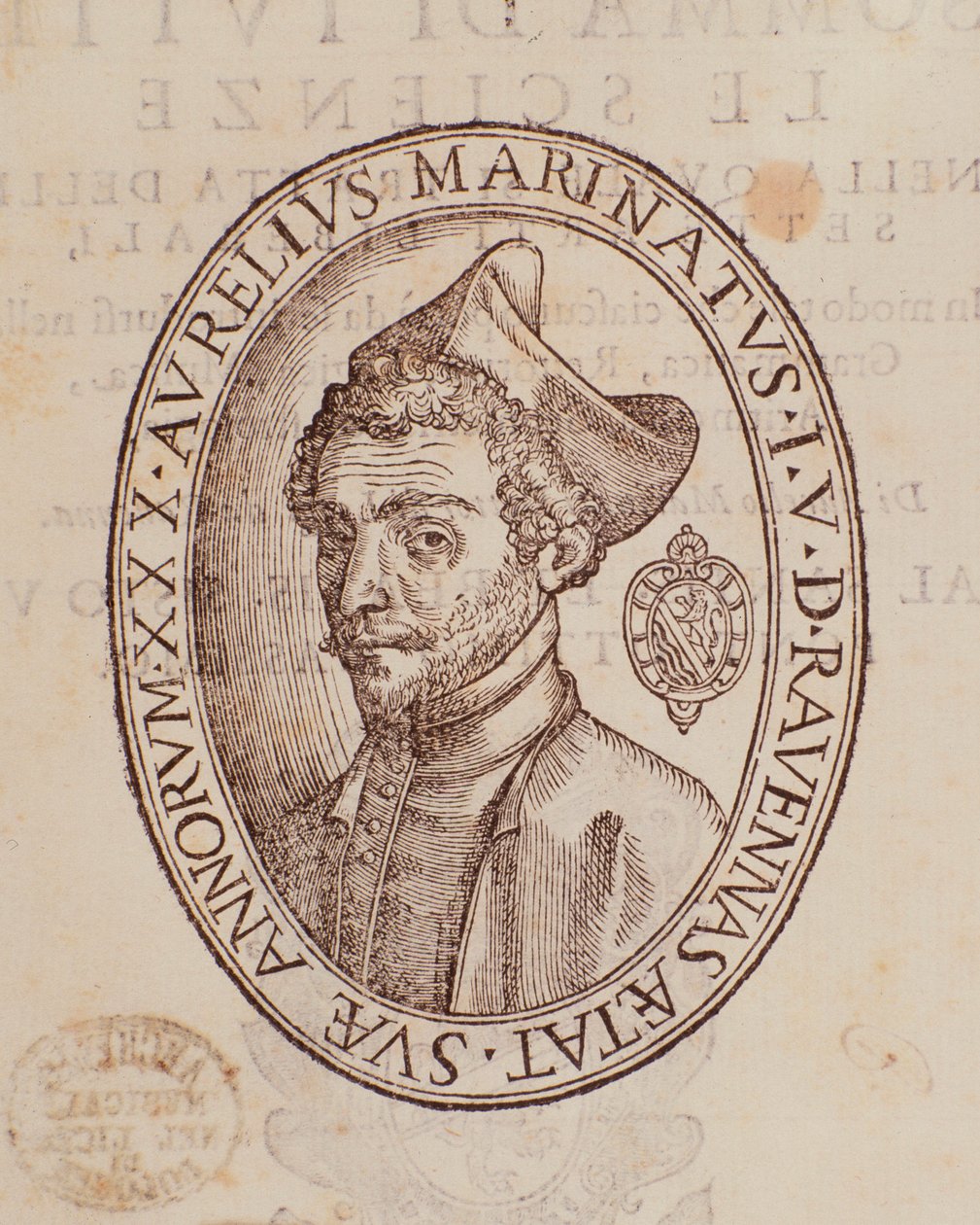 Aurelio Marinati portréja. Oldal az Összes tudományból alkotó: Italian School