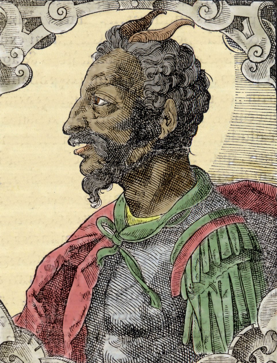 Attila portréja Bernardino Corio „Elogia Virorum Illustris” című művéből, Milánó 16. század. alkotó: Italian School