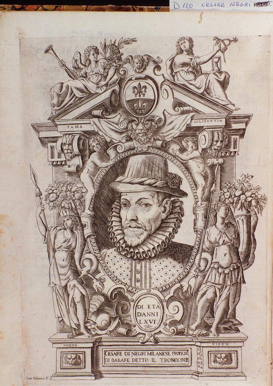 Cesare Black Il Trombone (1536-1604) olasz táncos portréja alkotó: Italian School