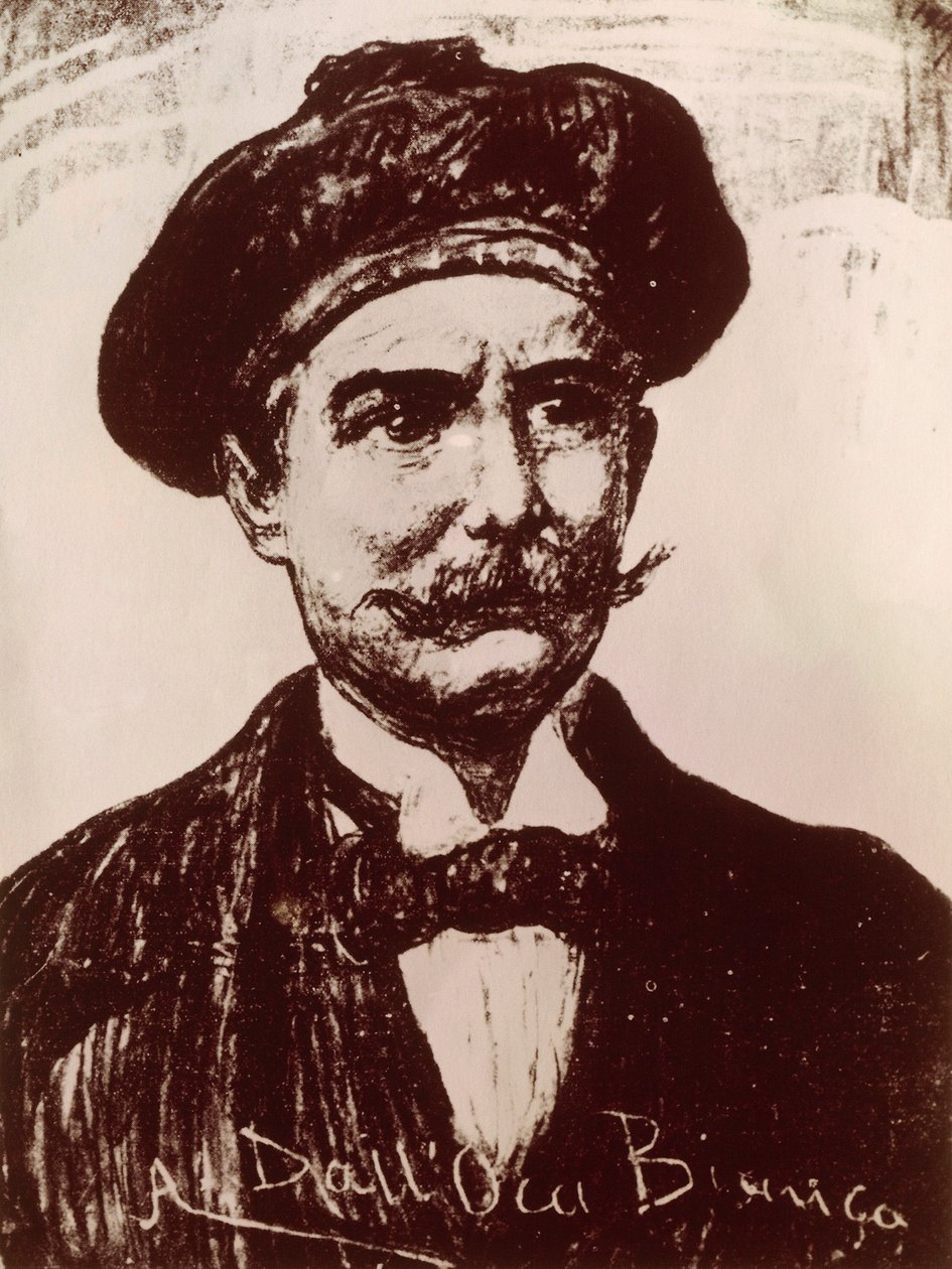 Emilio Salgari portréja (litho) alkotó: Italian School