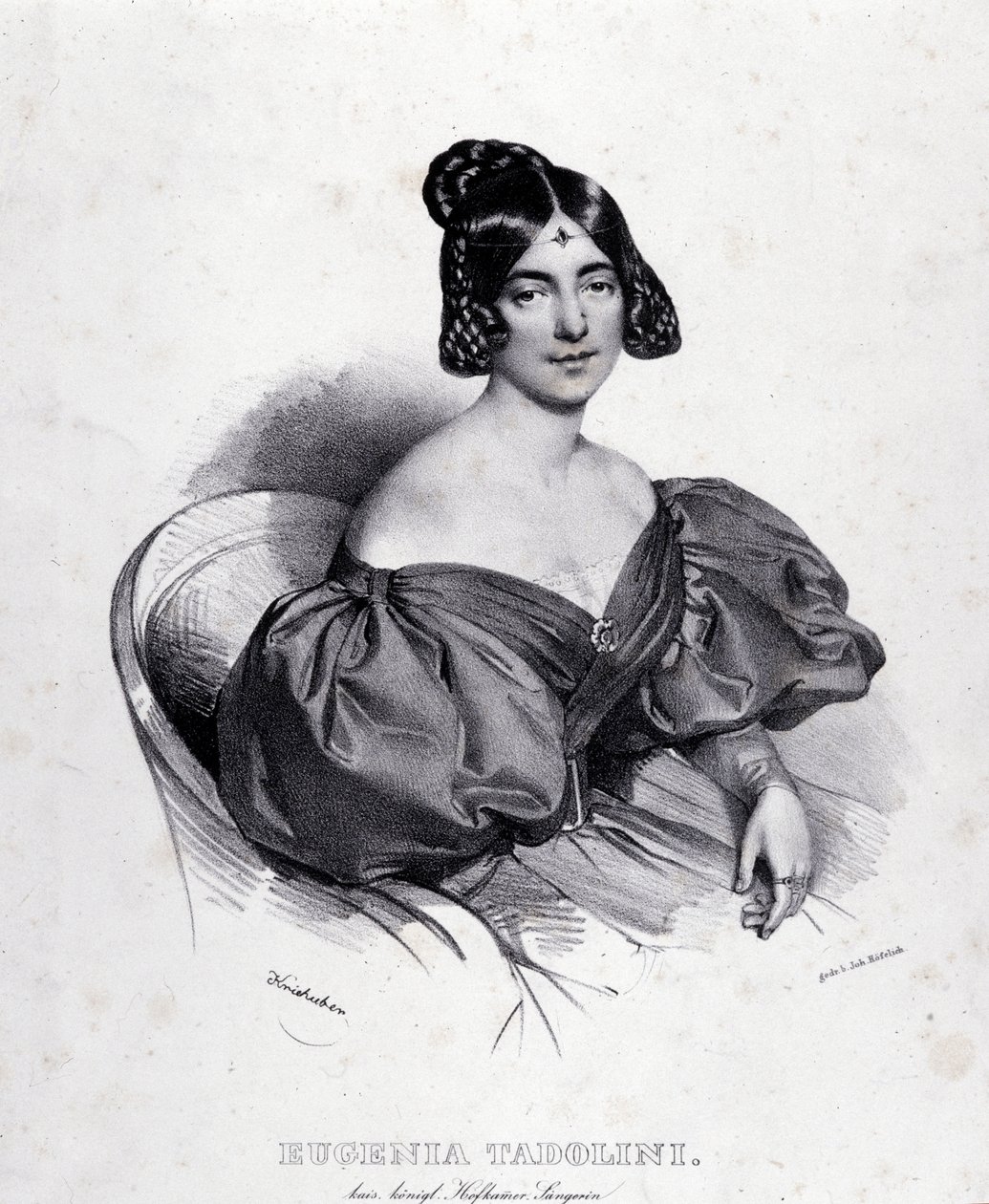 Eugenia Tadolini portréja (metszet) alkotó: Italian School
