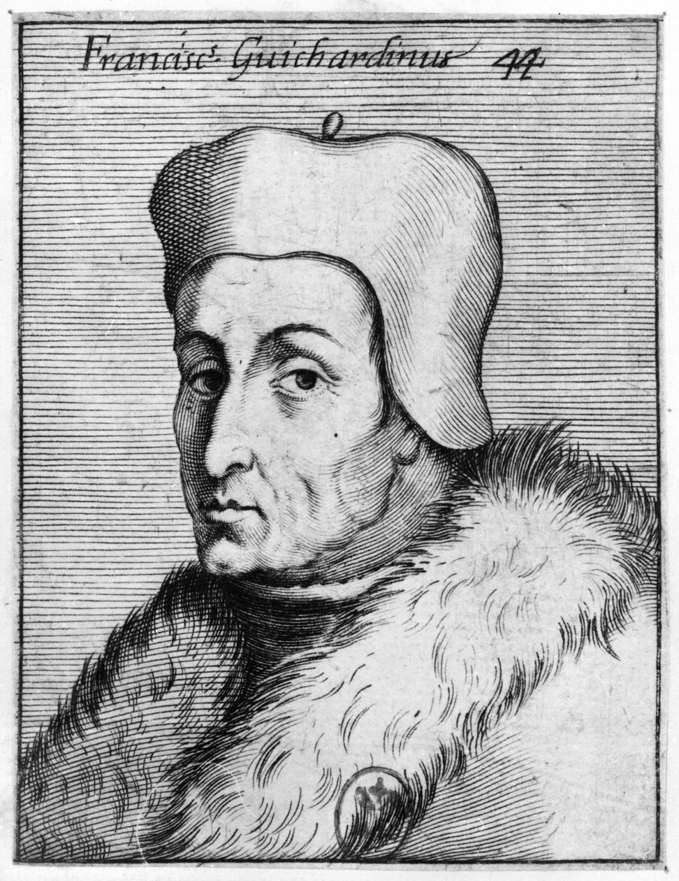 Francesco Guicciardini (1483-1540) portréja (metszet) (bw fotó) alkotó: Italian School