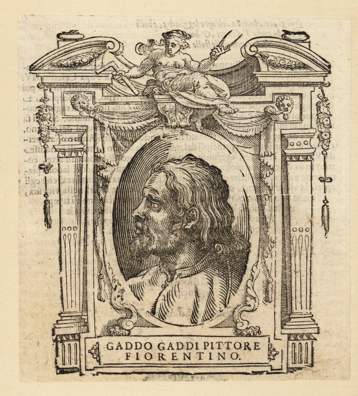 Gaddo Gaddi olasz festő és Firenze mozaikművész portréja gótikus művészeti stílusban, 1239-1312 körül alkotó: Italian School
