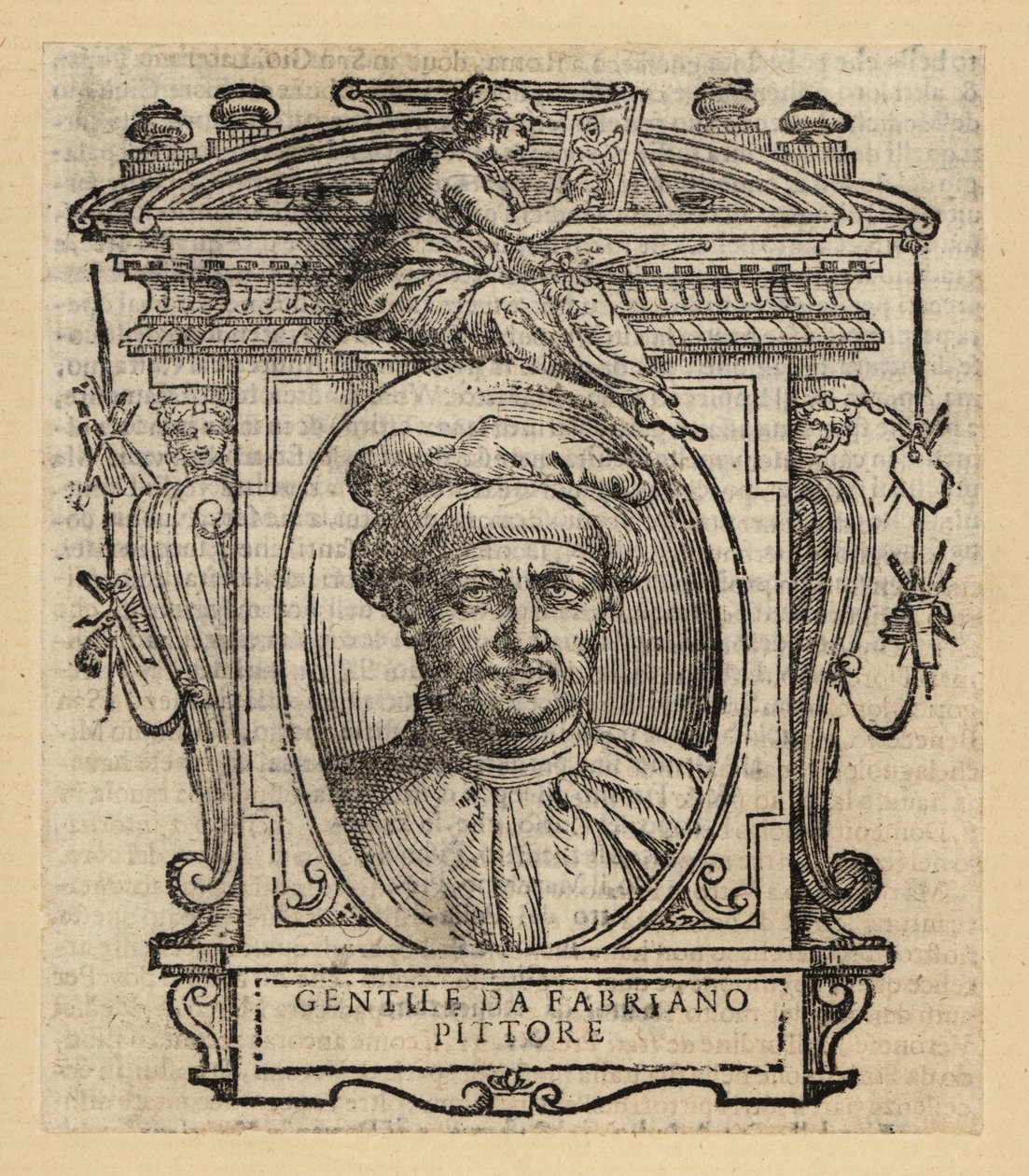 Gentile da Fabriano olasz festő portréja, nemzetközi gótikus stílusban, 1370-1427 körül alkotó: Italian School