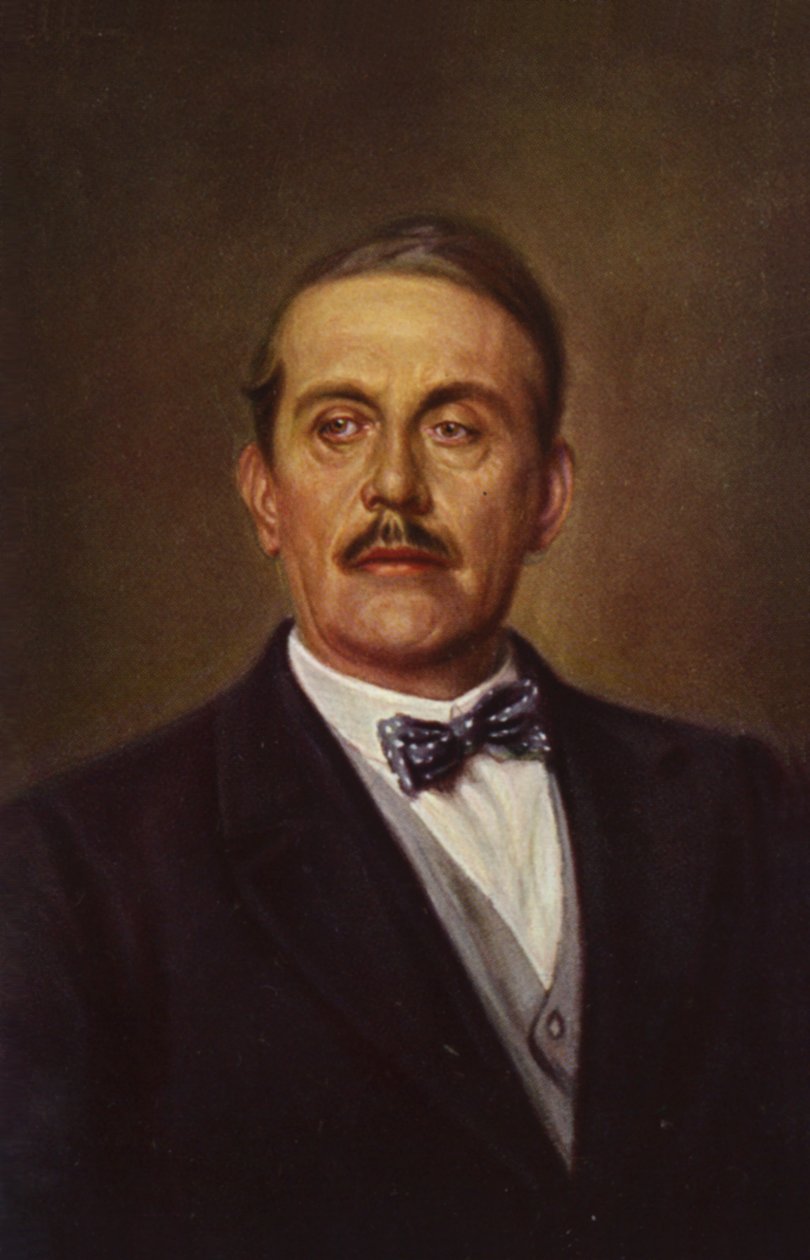 Giacomo Puccini portréja (színes litográfia) alkotó: Italian School