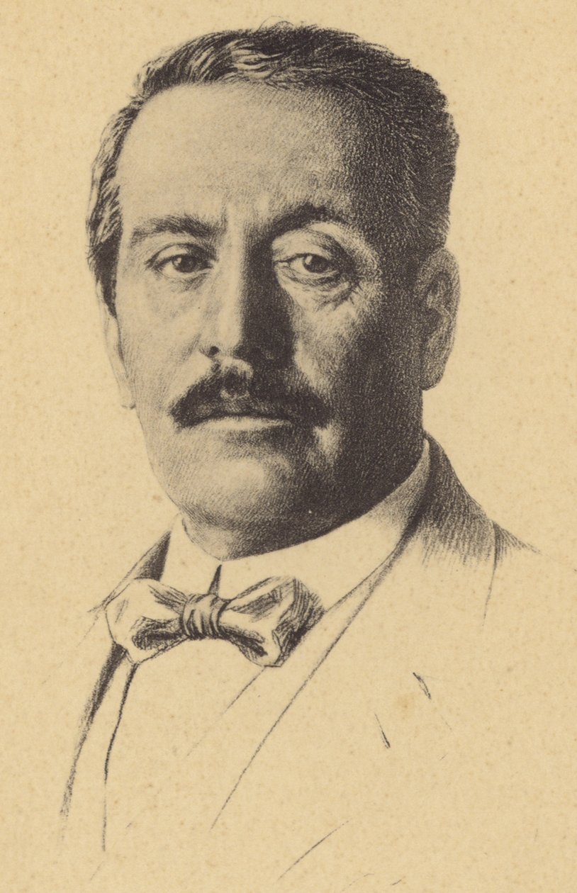 Giacomo Puccini portréja (litográfia) alkotó: Italian School