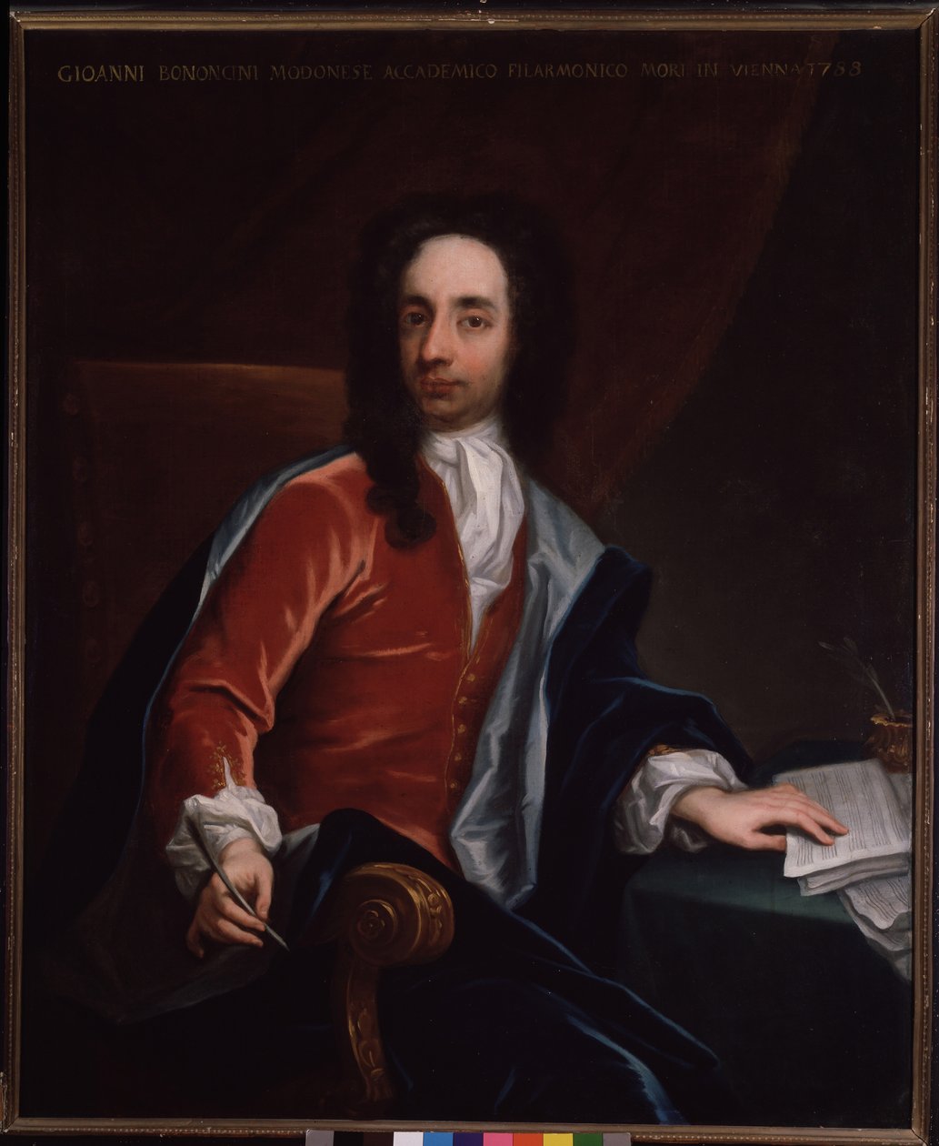 Giovanni Battista Bononcini (1670-1747) olasz barokk zeneszerző és csellóművész portréja alkotó: Italian School