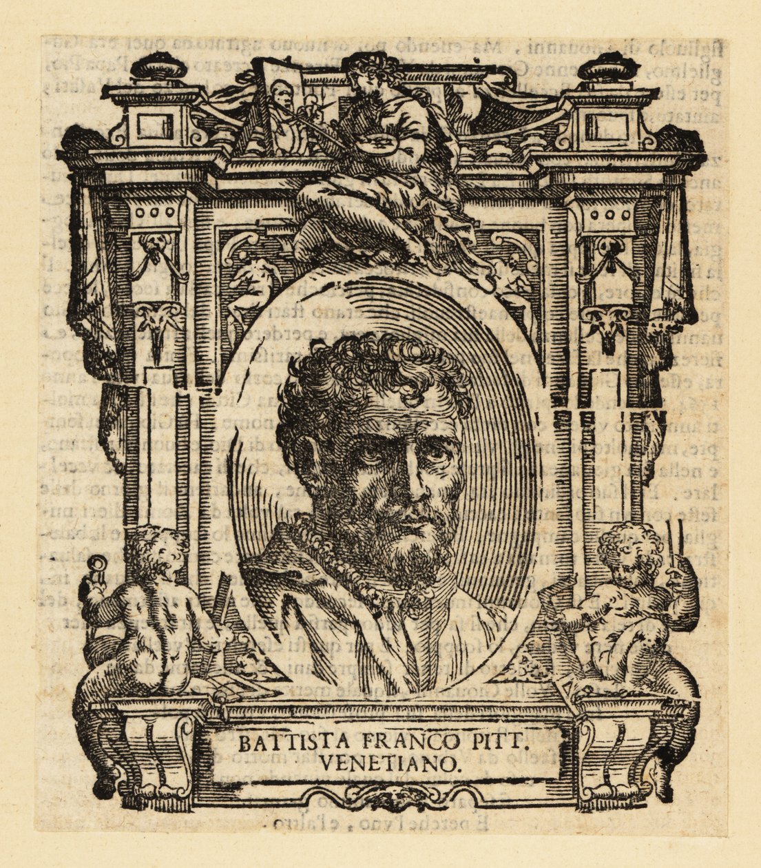 Giovanni Battista Franco olasz manierista festő és rézkarc portréja, aki Rómában, Urbinóban és Velencében tevékenykedett a 16. század közepén alkotó: Italian School