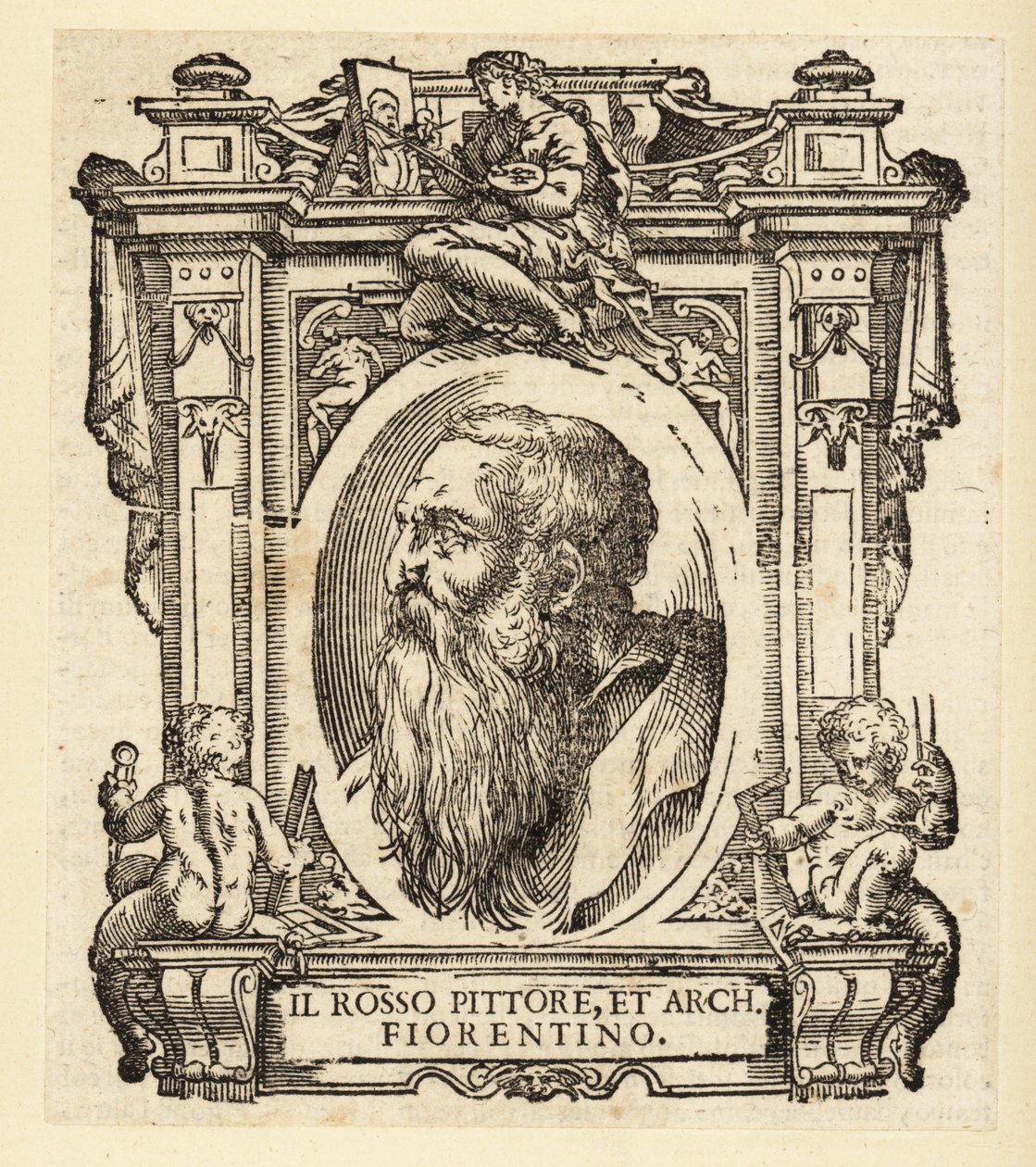 Giovanni Battista di Jacopo portréja, Rosso Fiorentino vagy Il Rosso, olasz építész és manierista festő, olajjal és freskókkal a firenzei iskoláról alkotó: Italian School