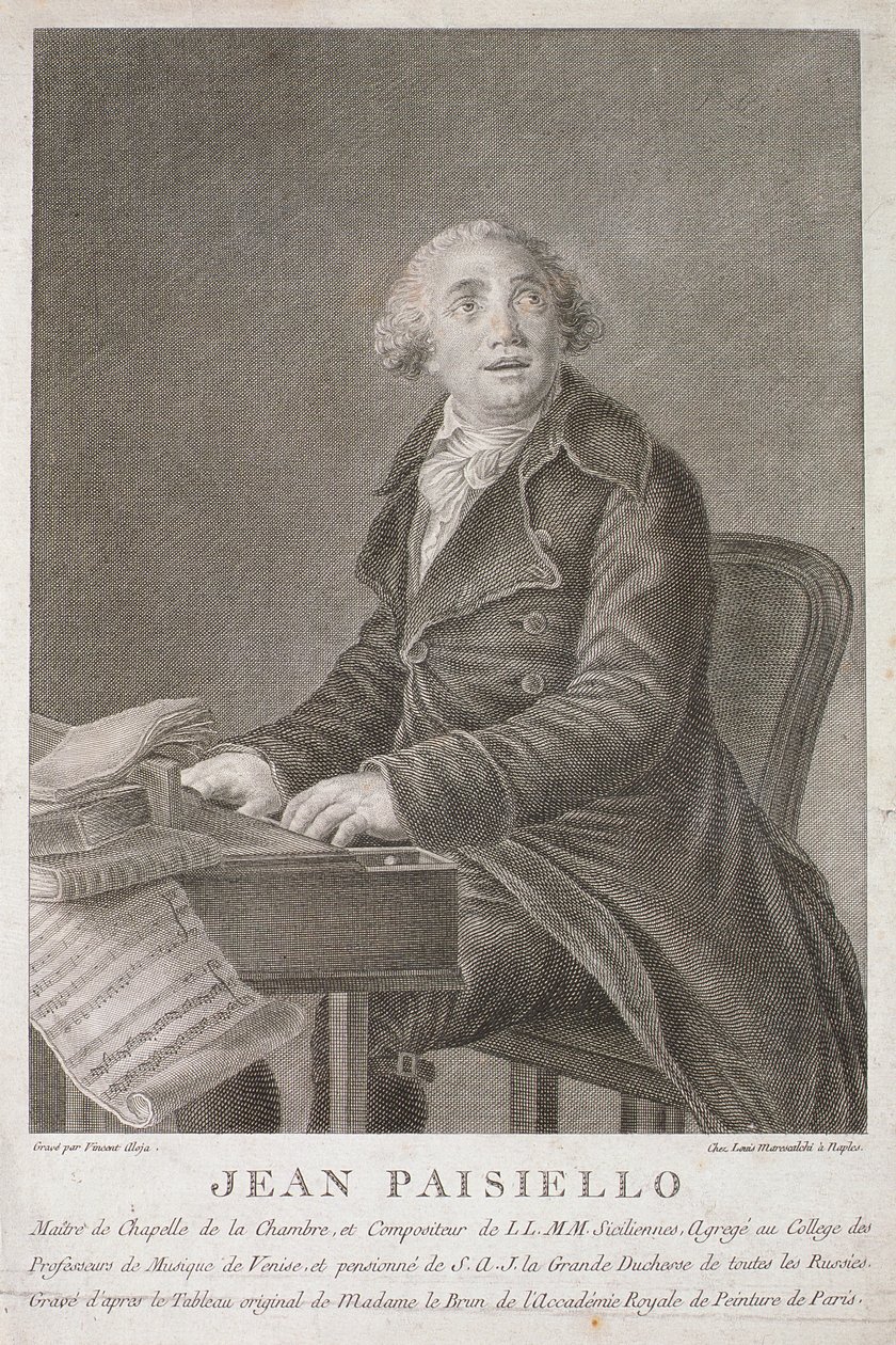 Giovanni Paisiello (1782-1840) portréja, metszett Vincent Aloja alkotó: Italian School