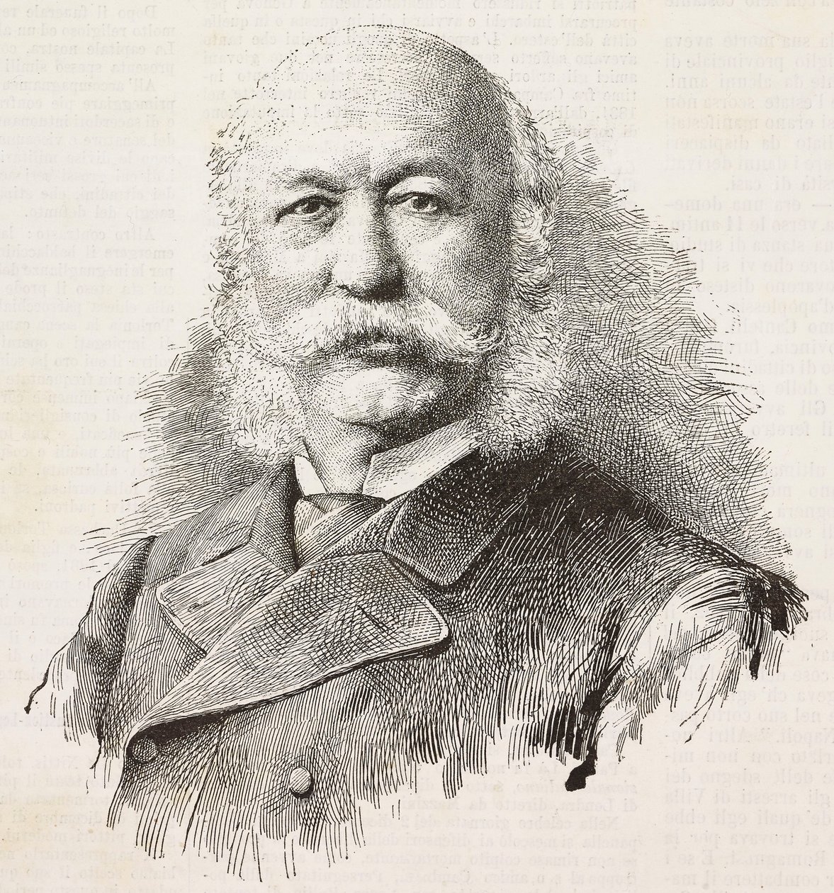 Girolamo Cantelli (1815-1884), olasz hazafi és politikus portréja, metszet Baroni és Gardelli fényképéből, a L