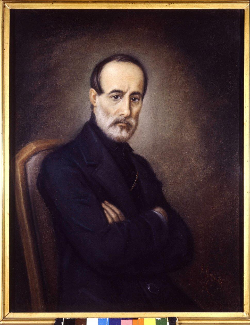 Giuseppe Mazzini (1805 vagy 1808 - 1872) portréja. 19. századi festészet. Risorgimento Múzeum. Milánó alkotó: Italian School
