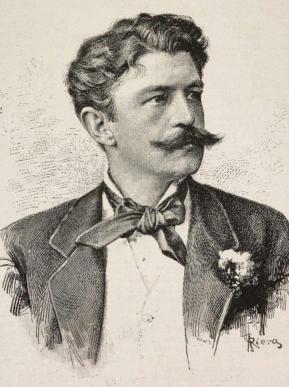 Herbert von Bismarck (1849-1904) német politikus portréja, Riera metszete a Vianello Brothers fényképéből, a L
