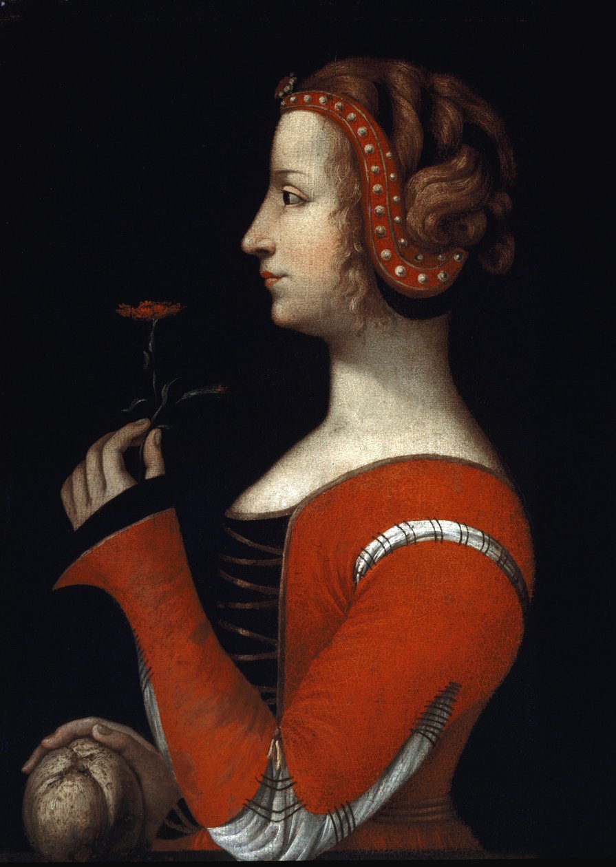 Laure (Laura) portréja, Noves (1308-1348), petrarcai aimee nő (Francesco Petrarca) A 16. századi olasz iskola festménye. London, Victoria and Albert Museum alkotó: Italian School